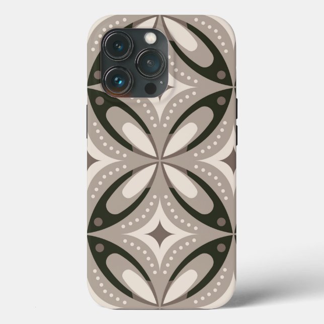 Coques Case-Mate iPhone Formes circulaires rétro beige et marron (Verso)