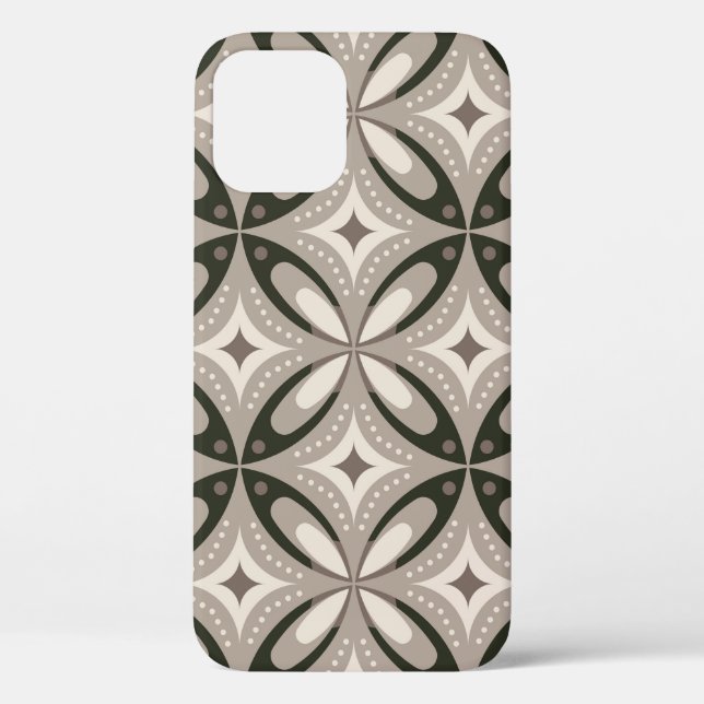 Coques Case-Mate iPhone Formes circulaires rétro beige et marron (Verso)