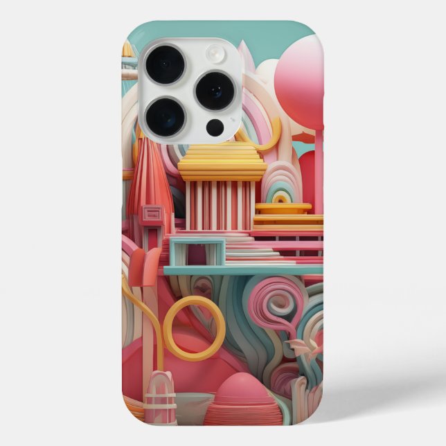 Coques Case-Mate iPhone Formes de fantaisie abstraites en couleurs pastel (Verso)