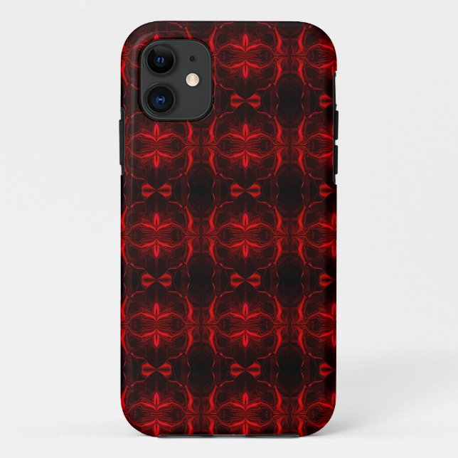 Coques Case-Mate iPhone Formes en rouge flottant sur l'arrière - plan noir (Dos)