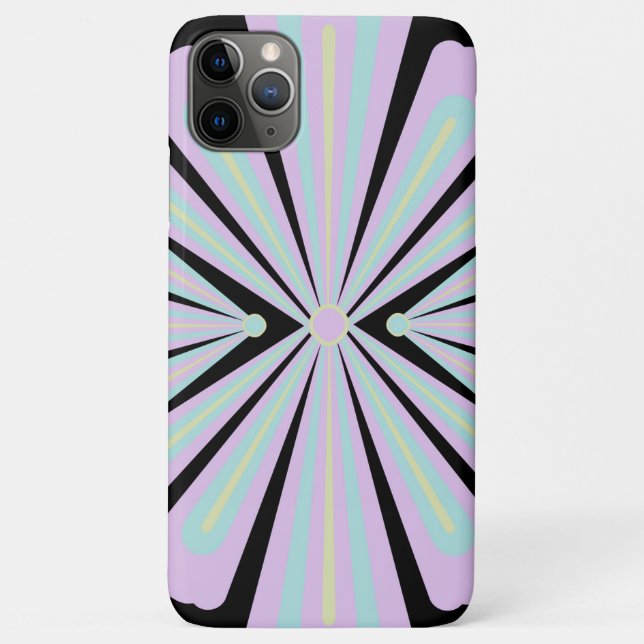Coques Case-Mate iPhone Formes florales pastel sur fond noir (Dos)