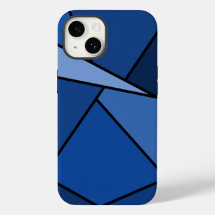 Coque Pour iPhone 14 Formes géométriques bleues Abstraites