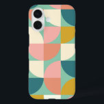 Coque Pour iPhone 16 Formes géométriques colorées mignonnes Motif en Tu<br><div class="desc">Un style moderne et rétro amusant formes géométriques de style moderne motif dans les tons de couleurs mignons de turquoise,  moutarde,  corail et rose.</div>
