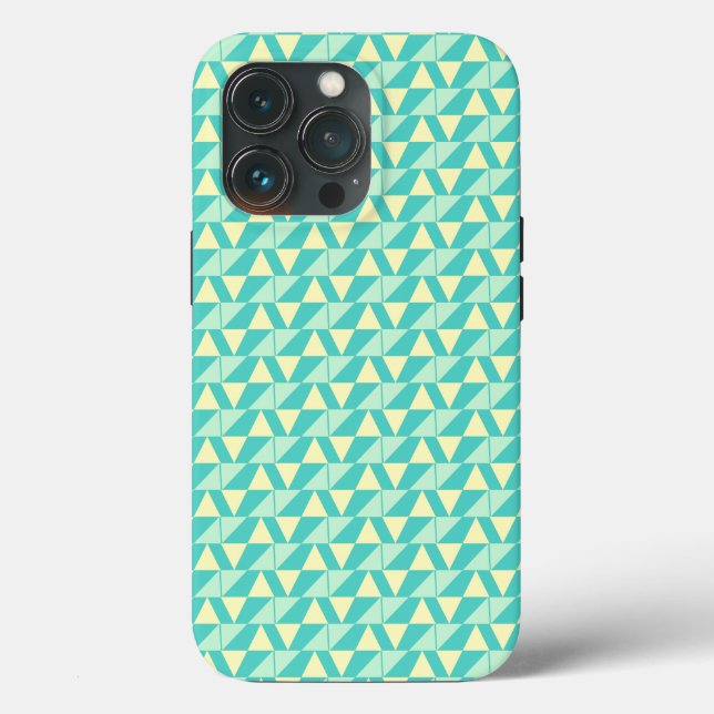 Coques Case-Mate iPhone Formes géométriques en turquoise et jaune (Verso)