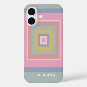 Coque Pour iPhone 16 Formes géométriques Motif Pastels Personnalisé