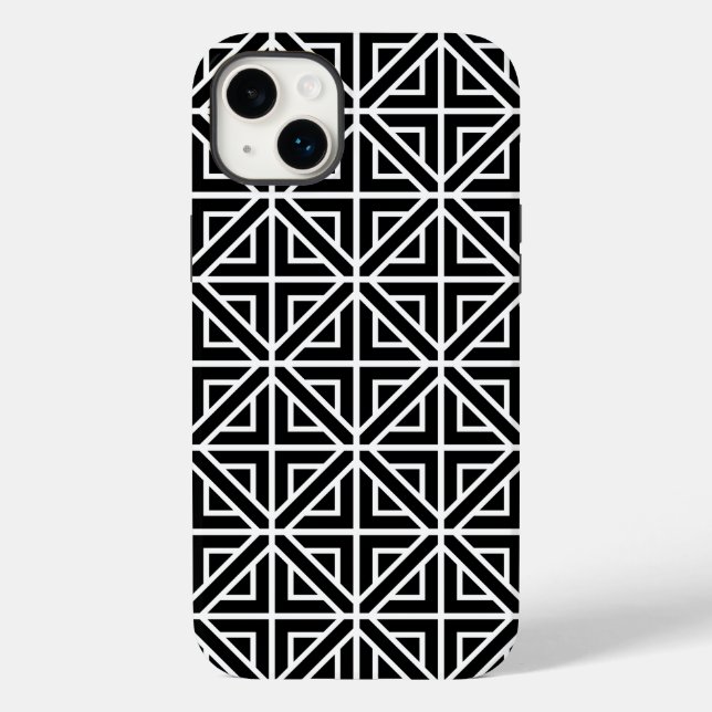 Coques Case-Mate iPhone Formes géométriques noires et blanches (Verso)