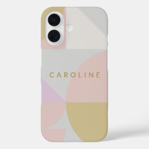 Coque Pour iPhone 16 Formes géométriques Pastel élégantes Personnalisée