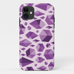 Coque iPhone 11 Formes géométriques pourpres de bijou