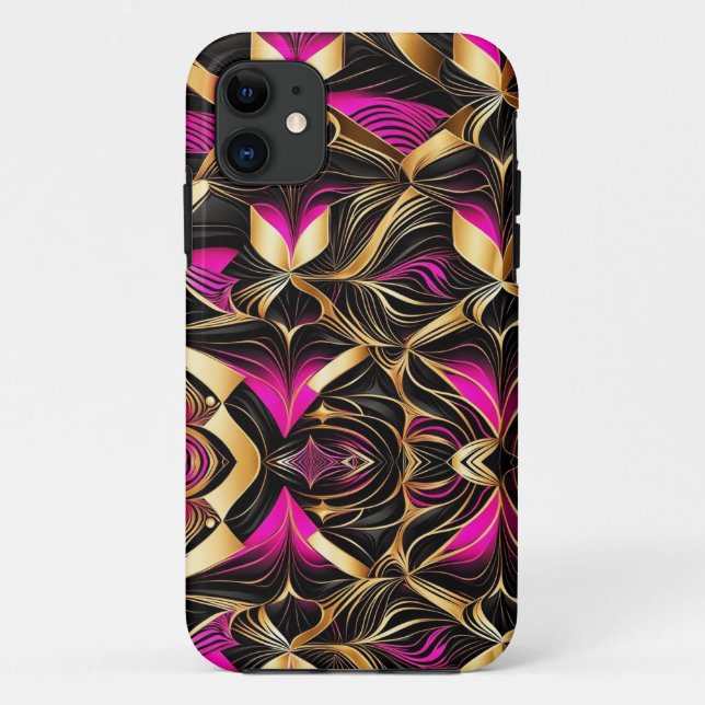 Coques Case-Mate iPhone Formes géométriques Rose Black Gold (Dos)