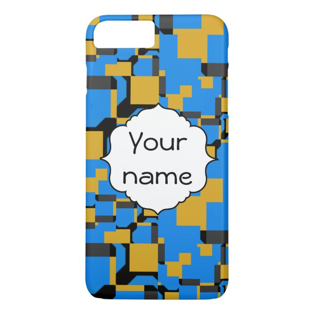 Coques Case-Mate iPhone Formes jaunes bleues (Dos)