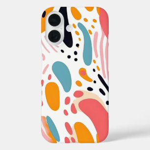 Coque Pour iPhone 16 Formes organiques abstraites colorées motif bohème