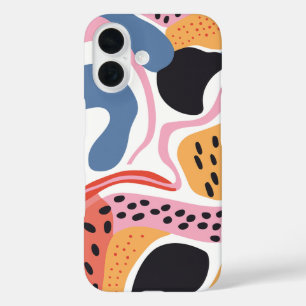 Coque Pour iPhone 16 Formes organiques abstraites colorées motif modern