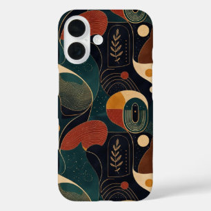 Coque Pour iPhone 16 Formes organiques rétro Boho en terre cuite sarcel