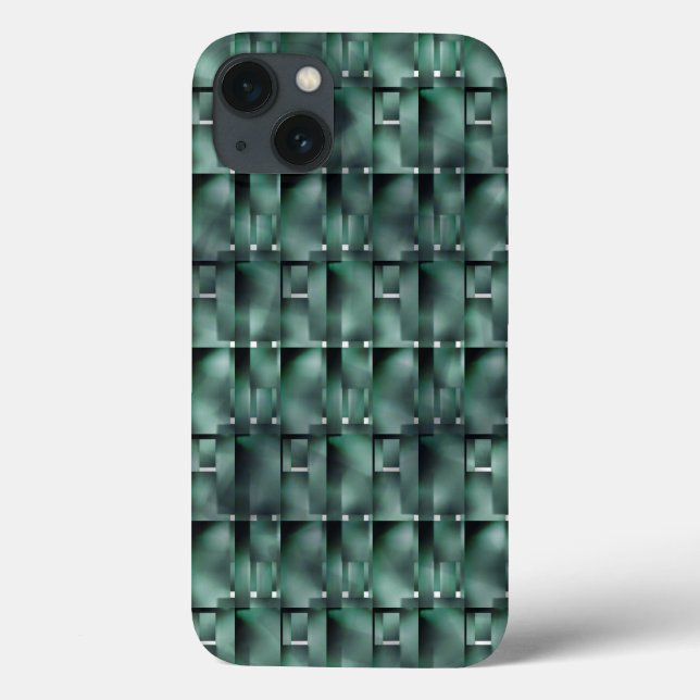 Coques Case-Mate iPhone Formes rectangulaires en vert foncé et tacheté (Verso)