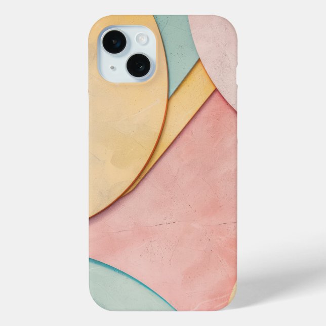 Coques Case-Mate iPhone Formes semi-circulaires pastel avec espace de text (Verso)