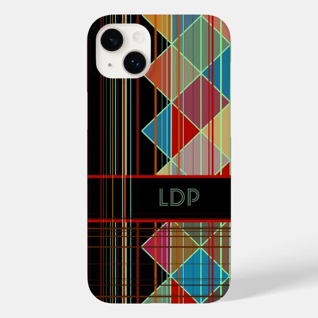 Coques Case-Mate iPhone Formes triangulaires triangulaires avec initiales  (Verso)