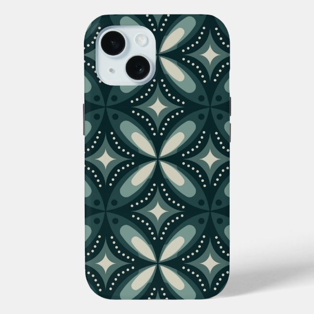Coques Case-Mate iPhone formes vertes rétro (Verso)