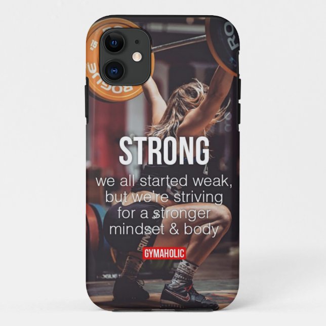 Coques Case-Mate iPhone FORT, Poids des femmes levant des mots inspirants (Dos)