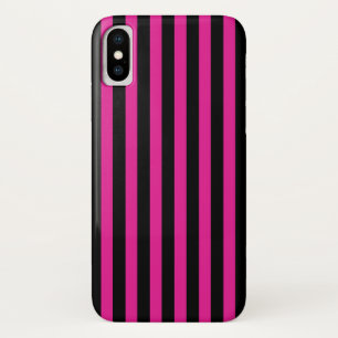 Case-Mate iPhone Case Fouchsia et bandes de bonbons noirs