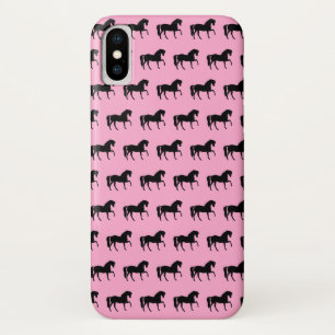Case-Mate iPhone Case Foulard Cheval Rose et Noir