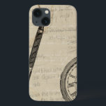 Coques Pour iPhone Fountain Pens and Watchface with Notes<br><div class="desc">Looks like someone was taking a lot of notes! This contemporary painting of fountain pens and a watchface illustrate the loss of time to the various mundane,  but important,  activities in our lives. Get your copy today!</div>