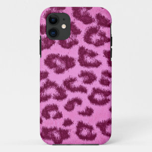 Coques Pour iPhone Fourrure Empreinte de léopard rose