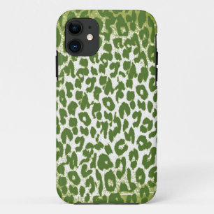 Coque Case-Mate iPhone Fourrure Empreinte de léopard vintage avec vert