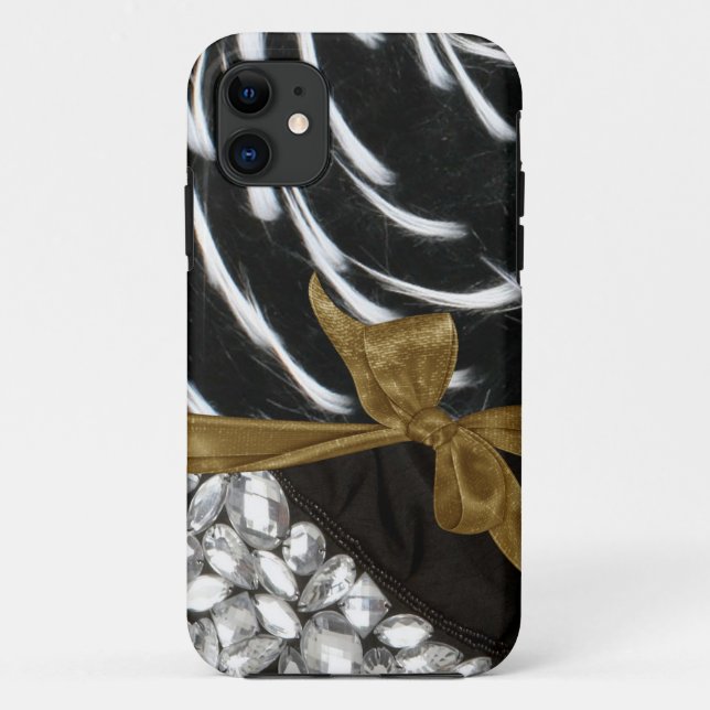 Coques Case-Mate iPhone Fourrure et caisse d'Iphone 5 de bijoux clouées (Dos)