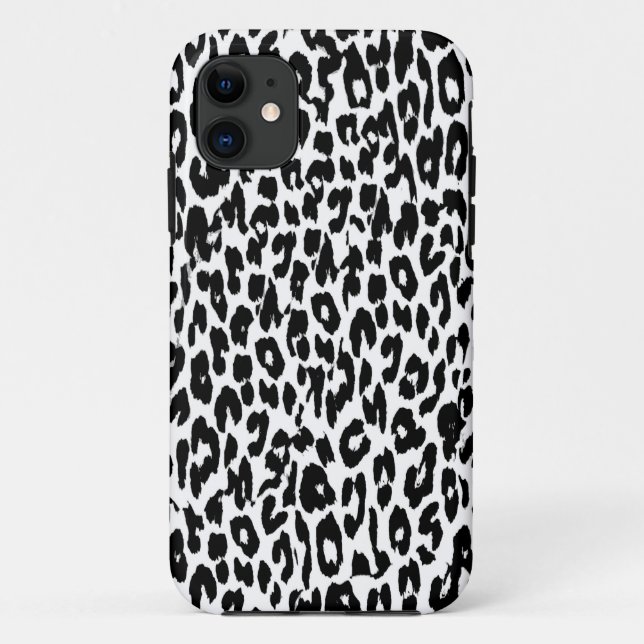 Coques Case-Mate iPhone Fourrure noire à peau Empreinte de léopard (Dos)