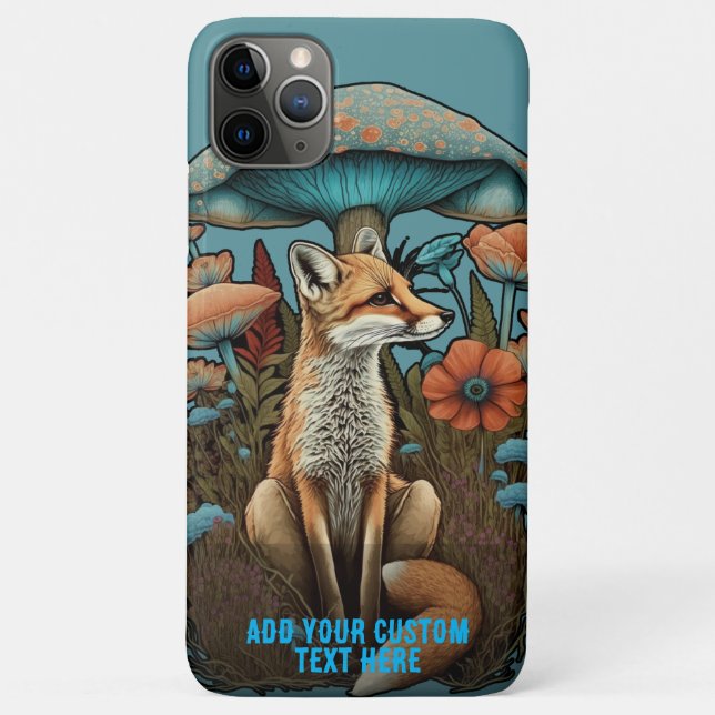 Coques Case-Mate iPhone Fox Champignons Fleur sauvage Cottagecore Floral C (Dos)
