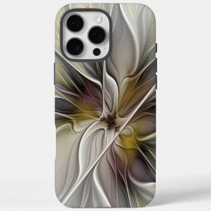 Coque iPhone 16 Pro Max Fractal floral, fleur de fantaisie aux couleurs de