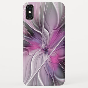 Case-Mate iPhone Case Fractal Floral Moderne Abstrait Fleur Rose Gris