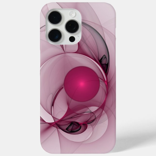 Coques Case-Mate iPhone Fractal, moderne Berry Abstrait Art rose (Verso)