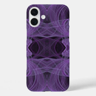 Coque Pour iPhone 16 Plus Fractal violet et noir -s'ajuste pour tous les coq