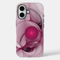 Fractale balançante, Art abstrait moderne rose bai