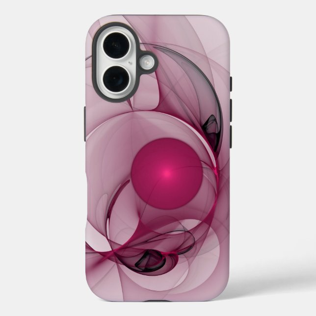 Coques Case-Mate iPhone Fractale balançante, Art abstrait moderne rose bai (Verso)
