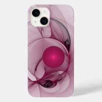 Fractale balançante, Art abstrait moderne rose bai