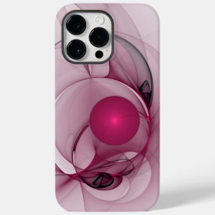 Coque Case-Mate iPhone Fractale balançante, Art abstrait moderne rose bai