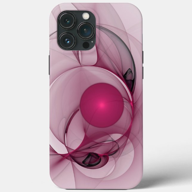 Coques Case-Mate iPhone Fractale balançante, Art abstrait moderne rose bai (Verso)