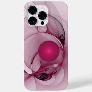 Coque Case-Mate iPhone Fractale balançante, Art abstrait moderne rose bai
