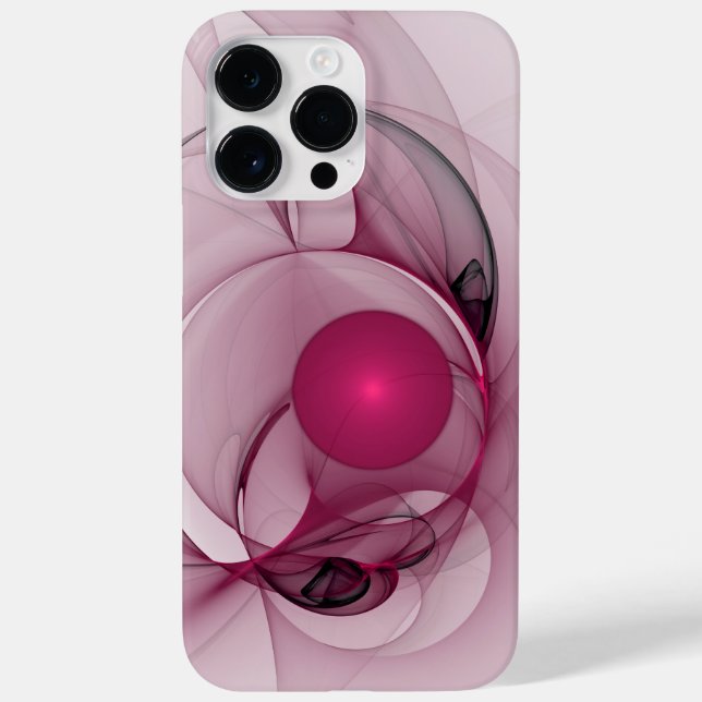 Coques Case-Mate iPhone Fractale balançante, Art abstrait moderne rose bai (Verso)