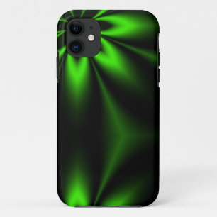 Coque Case-Mate iPhone Fractale verte d'éclat de fleur