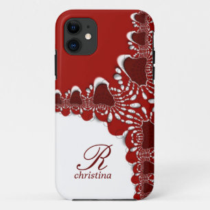 Etui iPhone Case-Mate Fractures de dentelle tribale rouge blanc Monogram