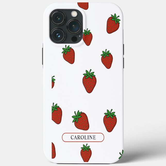 Coques Case-Mate iPhone Fraise blanche personnalisée (Verso)