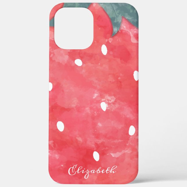 Coques Case-Mate iPhone Fraise d'aquarelle mignonne (Verso)