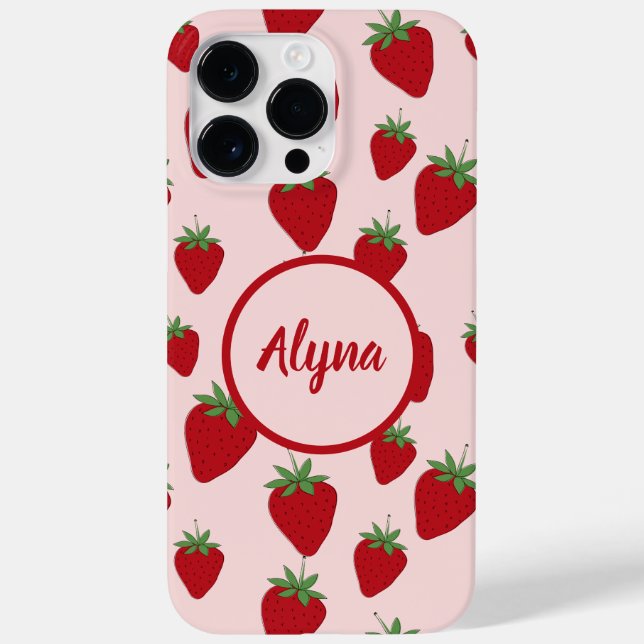 Coques Case-Mate iPhone Fraise rose mignonne (Verso)
