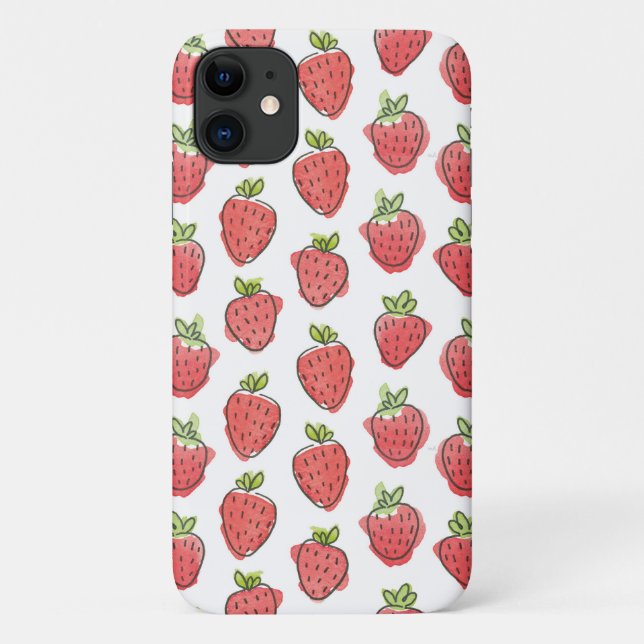 Coques Case-Mate iPhone Fraises d'aquarelle (Dos)