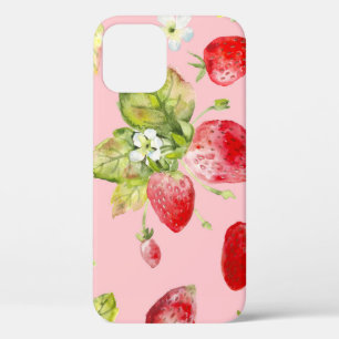 Case-Mate iPhone Case Fraises d'aquarelle, motif transparent et fruité.