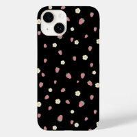 Fraises et Fleurs Motif Noir