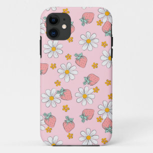 Case-Mate iPhone Case Fraises et marguerites roses à motifs